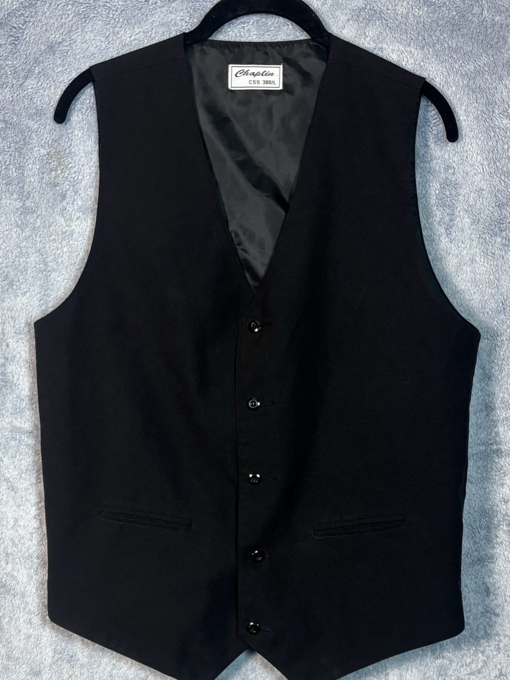 Chaplin Men's Black Suit Vest Size 38R